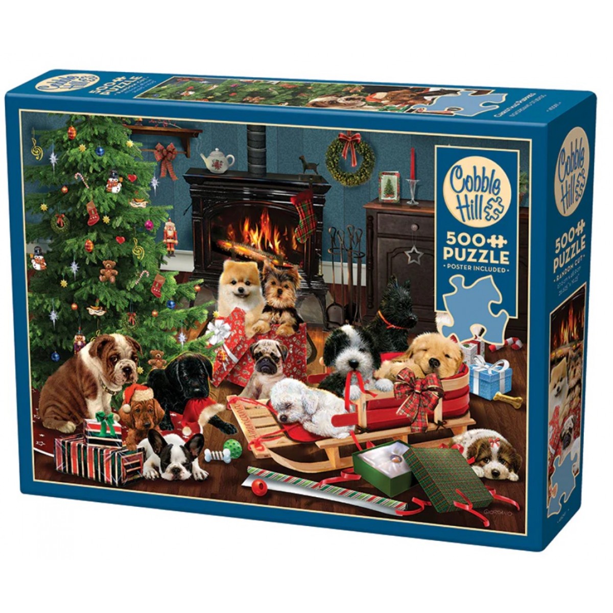 Cobble Hill Jigsaw Puzzle: Christmas Puppies 500 pc